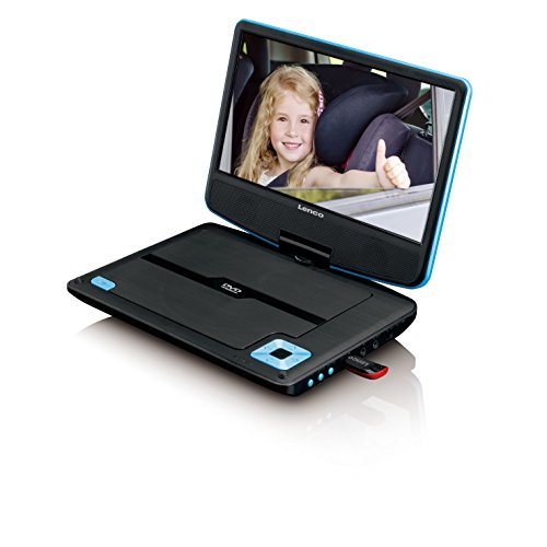 DVD Portátil 9" LENCO DVP-910BU Color Azul, USB, Auriculares, Mando