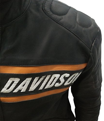 e-Clothing Goldberg - Chaqueta de piel auténtica, color negro Negro Negro ( L - /pecho - 107/ 109 cm