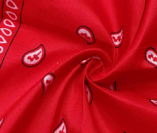 E-Senior Pañuelos Bandana, Pañuelos Rojo para Sanfermin, Unisex Bandanas de Paisley para Cuello/Cabeza/para las mujeres y los hombres (3Pack/Rojo)