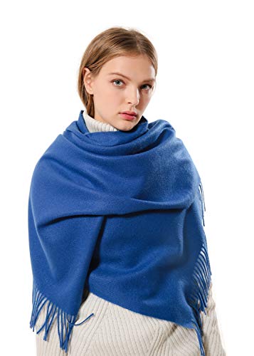 Eagool Bufanda de cachemir gruesa para mujer idea de regalo para mujer chal de lana súper suave extremadamente cálido para invierno otoño y primavera (azul oscuro)