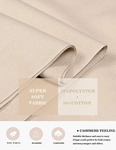 EASE LEAP Bufanda Mujer con Tacto Cachemira Fiesta Chal para Boda Suave Pashmina 200 * 70cm/(Beige)