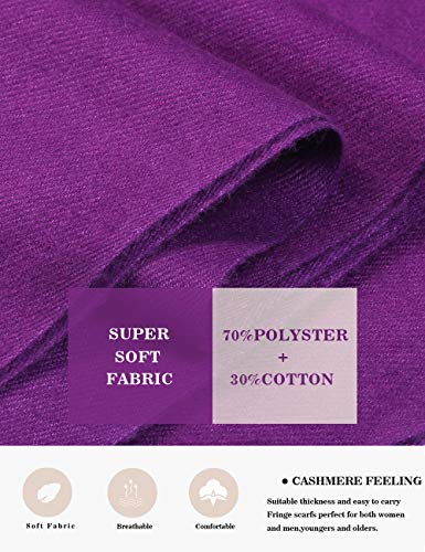 EASE LEAP Bufanda Mujer con Tacto Cachemira Fiesta Chal para Boda Suave Pashmina 200 * 70cm/(Violeta)