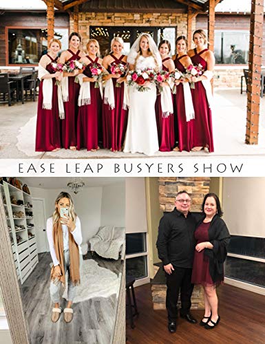 EASE LEAP Bufanda Mujer con Tacto Cachemira Fiesta Chal para Boda Suave Pashmina 200 * 70cm/(Violeta)