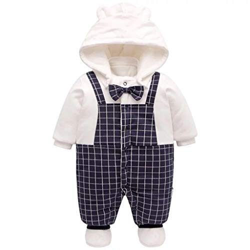 Eastery Mono del Bebé Recién Nacido Capucha Trajes Footies Romper De Estilo Simple Nieve De Invierno De Dibujos Animados Mono De Bodies 0-3 Meses (Color : J, One Size : 9-12Month)