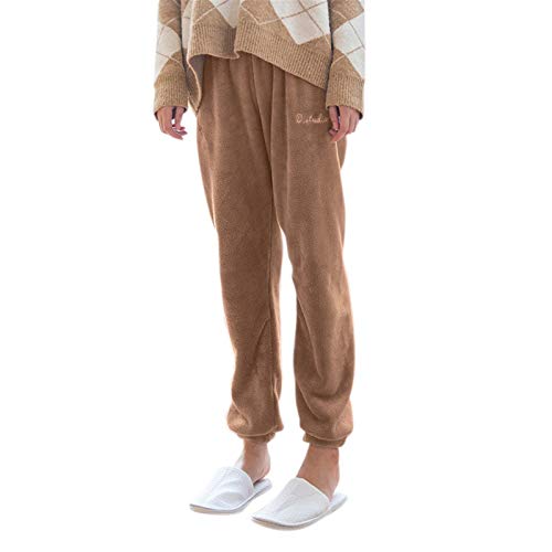 Eaylis Ropa de Dormir cálida de Invierno para Mujer Pantalones de Pijama de Terciopelo Coralino para mujerCoffeeXL