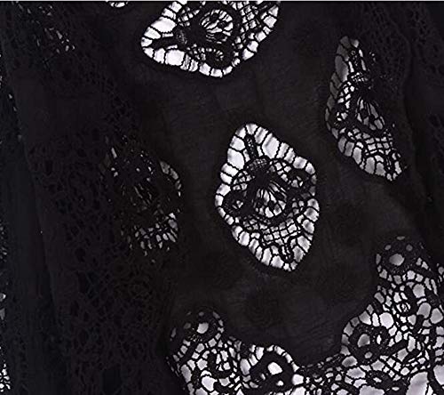 Ecloud Shop Cárdigan de Encaje Floral Frente Abierto sin Mangas Ropa de Playa Chaleco con Flecos Tops Transparentes Chal Ahuecado para Mujer Niña Verano (Blanco)