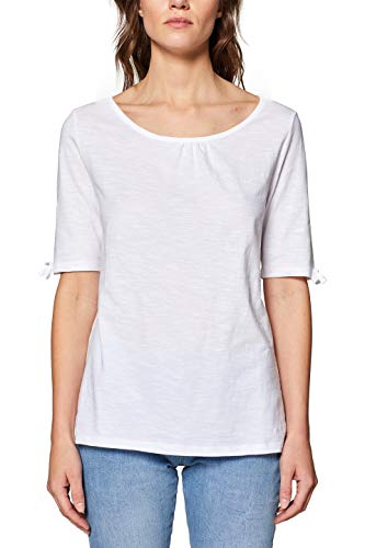 edc by Esprit 039CC1K039 Camiseta, Blanco (White 100), S para Mujer