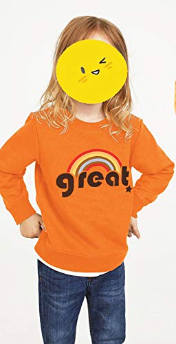 Edjude Invierno Sudaderas para Niña de Manga Larga Otoño Cuello Redondo Arco Iris Jersey Deportiva Suéter Naranja 2-3 Años