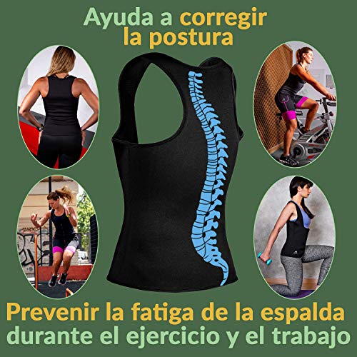 EDM - Chaleco Neopreno Mujer - Faja Mujer - Chaleco Sudoracion Mujer - Camiseta Neopreno Mujer con Cuerda Saltar - Camiseta Efecto Sauna Mujer - Camiseta para Sudar Mujer M