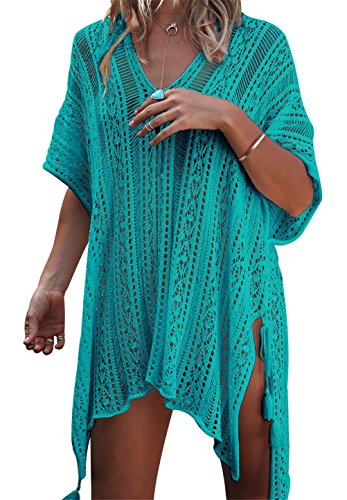 EDOTON Mujer Camisolas Playa Ganchillo Ropa de Baño Encubrimientos Bikini Cover Up Verano Tunica Vestido de Playa Ropa de Baño