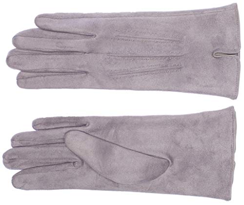 EEM vegetariano mujer guantes ARIANE, forro polar de peluche, mirada de gamuza gris moteado One size