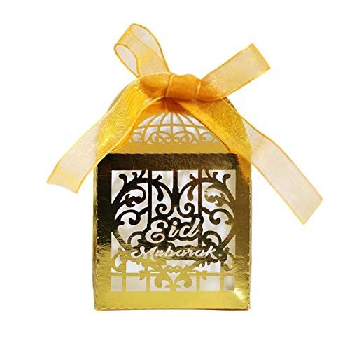 Eid Mubarak Caja de Regalo Ramadan Eid Candy Box Set Snack Sugar Chocolate Bag Ramadán Eid Party Decoraciones Eid Mubarak Paper Gift Bagparty Favor Gift Box Suministros para Fiestas Musulmanas