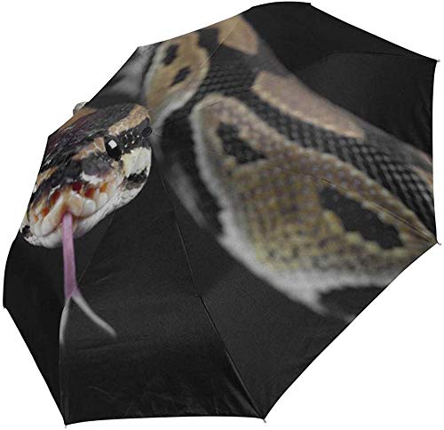 El recorrido de la lengua de serpiente Python abre y cierra automáticamente el paraguas, paraguas plegable a prueba de rayos UV, a prueba de viento, liviano y compacto