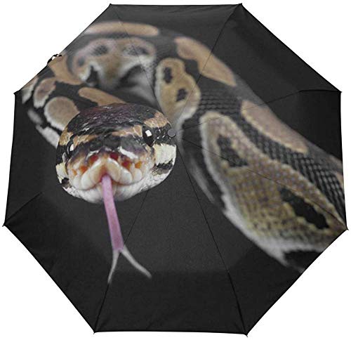 El recorrido de la lengua de serpiente Python abre y cierra automáticamente el paraguas, paraguas plegable a prueba de rayos UV, a prueba de viento, liviano y compacto