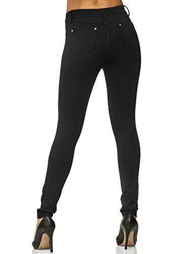 Elara Pantalones Elásticos de Mujer Skinny Fit Jegging Chunkyrayan Negro H86 46 (3XL)