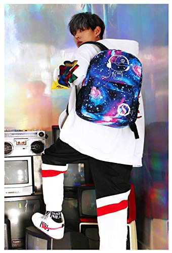 Electrical Shopping Mochilas Escolares Luminosas, Bolsa con Cerradura Antirrobo, Bolsa One Piece, Mochila para Computadora, Una Variedad De Patrones De Personalidad, 7-12 Años, Hombre/Mujer,C25&Lock