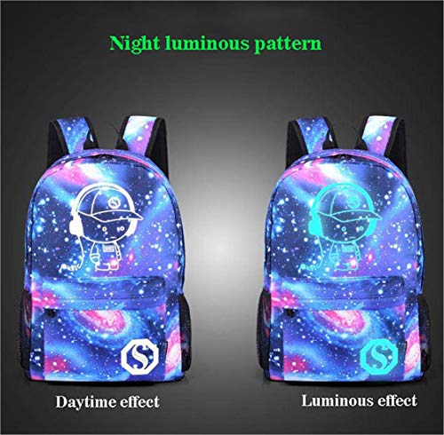 Electrical Shopping Mochilas Escolares Luminosas, Bolsa con Cerradura Antirrobo, Bolsa One Piece, Mochila para Computadora, Una Variedad De Patrones De Personalidad, 7-12 Años, Hombre/Mujer,C25&Lock