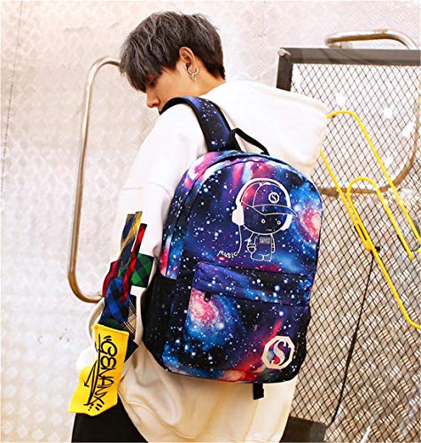 Electrical Shopping Mochilas Escolares Luminosas, Bolsa con Cerradura Antirrobo, Bolsa One Piece, Mochila para Computadora, Una Variedad De Patrones De Personalidad, 7-12 Años, Hombre/Mujer,C25&Lock