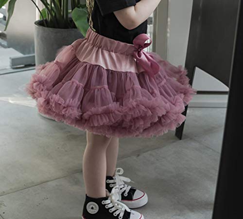 Elfin-Lore Bebé Niñas Falda Tutú Princesa de Tul 3-18 Meses Ballet Danza Enaguas Carnaval Boda Disfraces Vino - XS