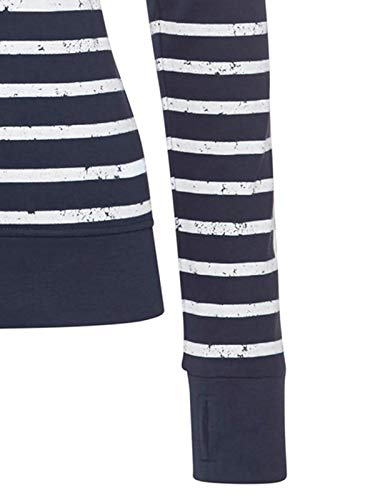 Elfin - Sudadera Deportiva con Cremallera para Mujer, con Cuello Alto Azul Marino XL