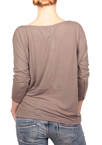 Ella Manue Ladies Women Oversize Shirt Camiseta para Mujer Longsleeve Jana , Size: M, Color: Grey