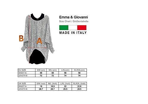 Emma & Giovanni - Pullover - Top - Mujer (XL-XXL, Gris)