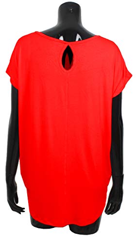 Emma & Giovanni - Tshirt/Blusa (Made In Italy) - Mujer (Rojo, XL)