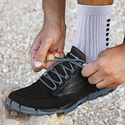 Emooqi Calcetines deportivos antideslizantes, 2 pares de calcetines de fútbol para hombre