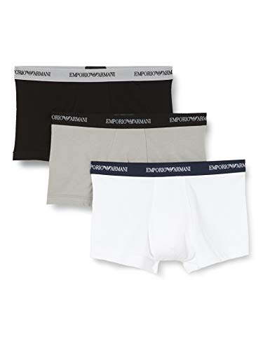 Emporio Armani Underwear 111357CC717 - Calzoncillos Para Hombre, Multicolor (BIANCO/NERO/GRIGIO 02910), talla del fabricante: L, paquete de 3