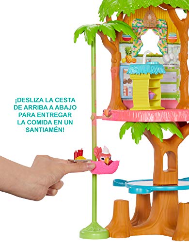 Enchantimals Supercafé de la selva mágica con muñeca Peeki Parrot (Mattel GFN59)