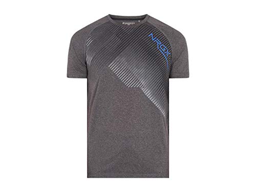 ENERGETICS Camiseta Massimo III para Hombre, Hombre, 302758, Gris Oscuro/Jaspeado/Azul, Extra-Large