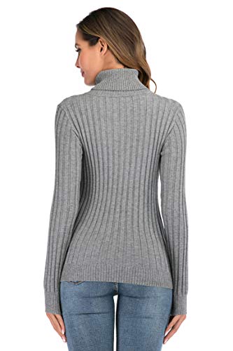 Enjoyoself Suéter Cuello Alto para Mujer Invierno Jerseys Elegantes Prenda de Punto Cálido Pullover Básico