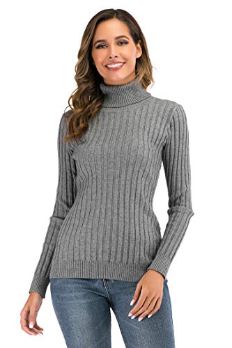 Enjoyoself Suéter Cuello Alto para Mujer Invierno Jerseys Elegantes Prenda de Punto Cálido Pullover Básico