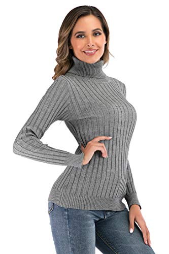 Enjoyoself Suéter Cuello Alto para Mujer Invierno Jerseys Elegantes Prenda de Punto Cálido Pullover Básico