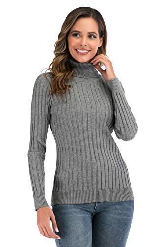 Enjoyoself Suéter Cuello Alto para Mujer Invierno Jerseys Elegantes Prenda de Punto Cálido Pullover Básico