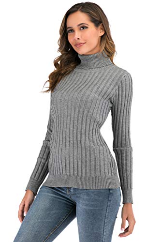 Enjoyoself Suéter Cuello Alto para Mujer Invierno Jerseys Elegantes Prenda de Punto Cálido Pullover Básico