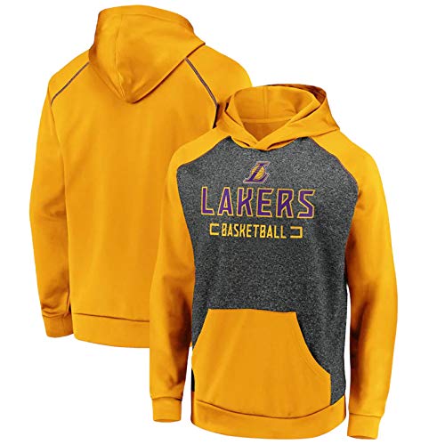 Entrenamiento de Baloncesto de Manga Larga Sudadera Suelta de Entrenamiento de Baloncesto Jogging suéter con Capucha para Hombre-Los Angeles Lakers Alero Jerseys de los Hombres XL