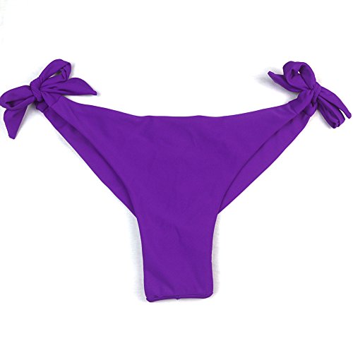 eonar Mujer Braguita De Bikini con Lados Cheeky Brasileños Tangas (L,Purple)