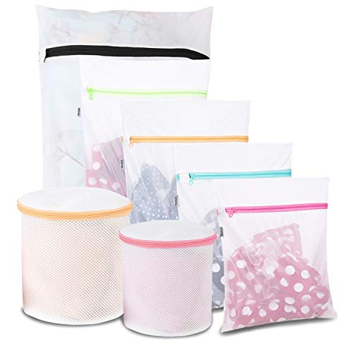 Eono by Amazon - Bolsa para Lavadora Bolsa Malla de Lavandería para Lavadoras Bolsas de Colada para Ropa Delicada Sujetador Interior Calcetines Zapatos, 7 Pcs (1XL+2L+2M+2Bolsa de Sujetador)