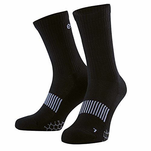 Eono Essentials Calcetines de Deporte (3 Pares), Mujeres y Hombres, Calcetines Largos, Ajuste Cómodo, Gimnasio, Tenis, Correr, Uso Diario, Black, 43-46