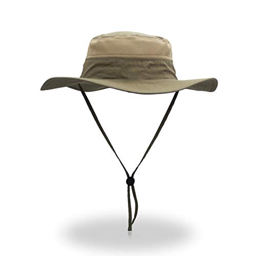 EONPOW Sombrero de Sol para Hombre Mujer Factor de protección 50 UV, Sombreros de Pesca para Exteriores, Estilo Pescador con Rejilla, 56-61 cm