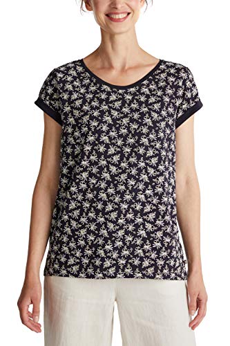 Esprit 050EE1K332 Camiseta, 400/azul Marino, L para Mujer
