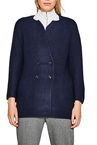Esprit 087ee1i031 Chaqueta Punto, Azul (Navy 2 401), Medium para Mujer