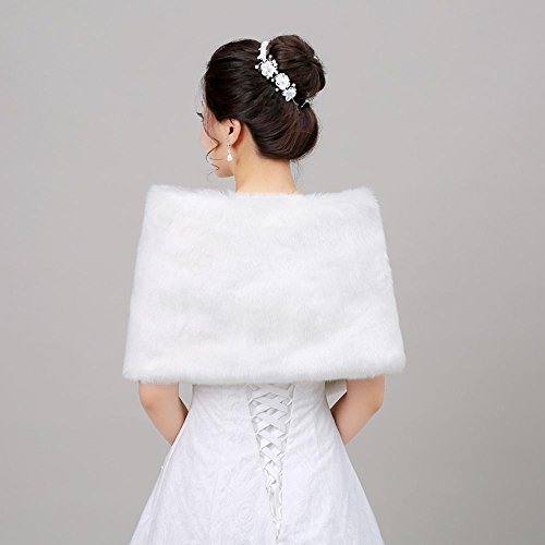 Estolas de Señora Capeletes Sin manga Piel sintética Marfil Boda Hombro caído 40cm Piel/Pelo Abertura frontal