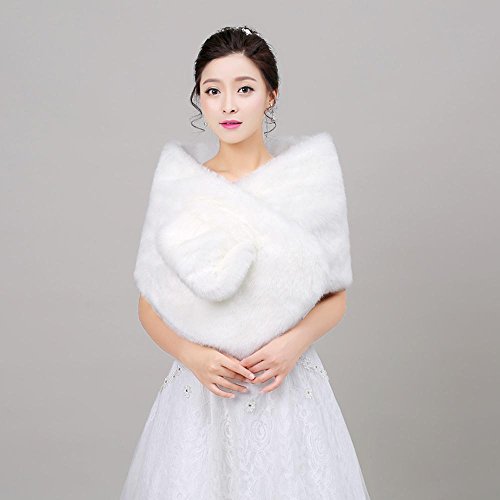 Estolas de Señora Capeletes Sin manga Piel sintética Marfil Boda Hombro caído 40cm Piel/Pelo Abertura frontal