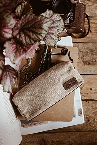 Estuche de cuero Gusti- Estuche para lápices"Franklin" Estuche para lápices rollo de cuero marrón