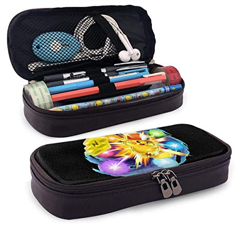 Estuche Escolar Grande para Lápices caja de Lápices, Bolsa de Cosméticos, Bolsa de Almacenamiento Papelería de Oficina P-ik-ach-u con sombrero Ash Ketchum