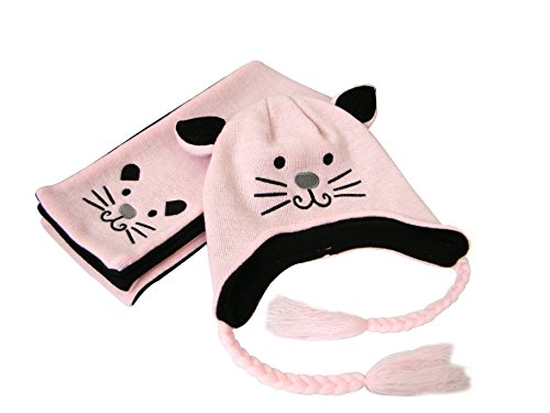 Estwell Sombrero y Bufanda del Bebé Niños Niñas, Invierno Caliente Lindo Gato Gorra de Punto para Bebe Chicos Chicas