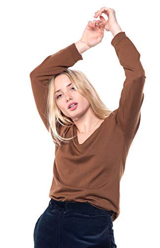 ETERKNITY - Jersey Suave y cómodo de Cuello en Pico confeccionado en 100% Lana de Merino