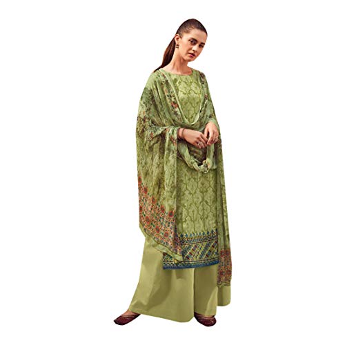 ETHNIC EMPORIUM Mujeres Algodón Satén Daman Impreso a mano Casual Formal Palazzo Salwar Kameez Elegante Traje paquistaní étnico 7698 28 a 44 pulgadas Tamaño de pecho como se muestra